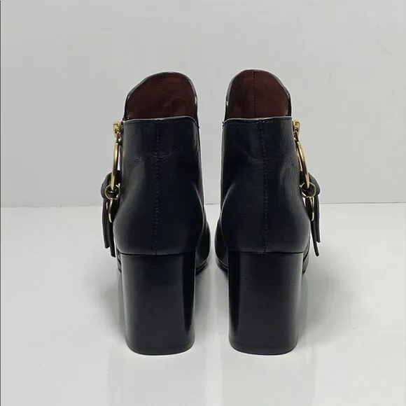 See by Chloé Louise Block-Heel Leather Ankle Boots size 36