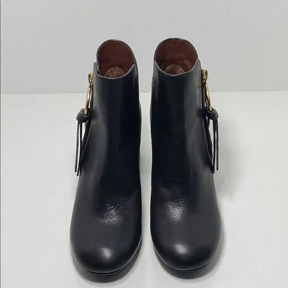 See by Chloé Louise Block-Heel Leather Ankle Boots size 36