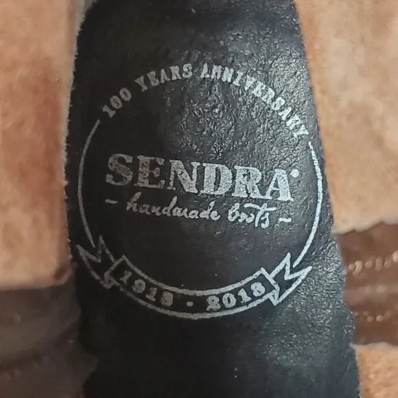 Sendra Boots Womens 6.5 Brown Leather Block Heel Pull On Double Buckle Fold Over