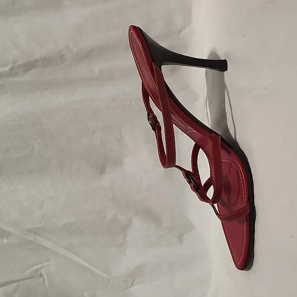 SERGIO ROSSI Red Leather High Heeled Sandals, size 40