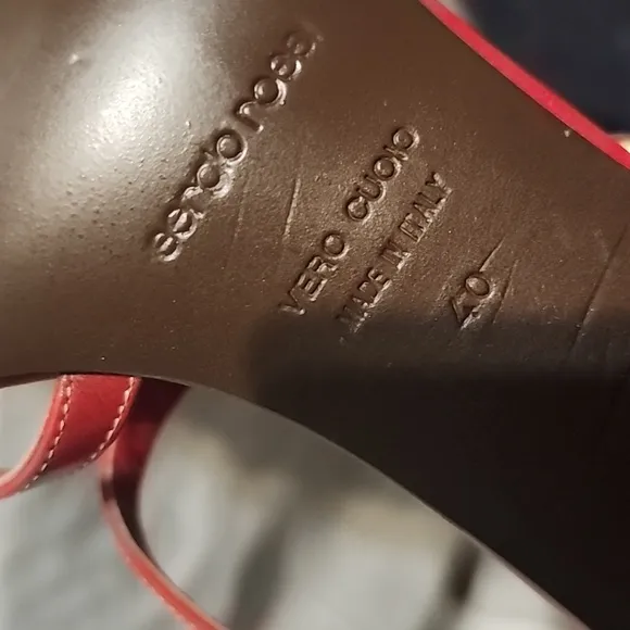 SERGIO ROSSI Red Leather High Heeled Sandals, size 40