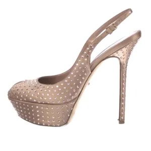 Sergio Rossi silk rhinestone platform peep toe heels EU 39 - bridal / formal