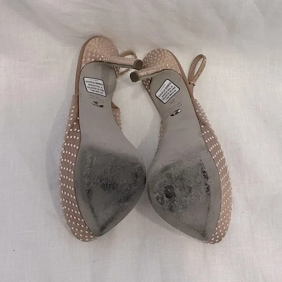 Sergio Rossi silk rhinestone platform peep toe heels EU 39 - bridal / formal