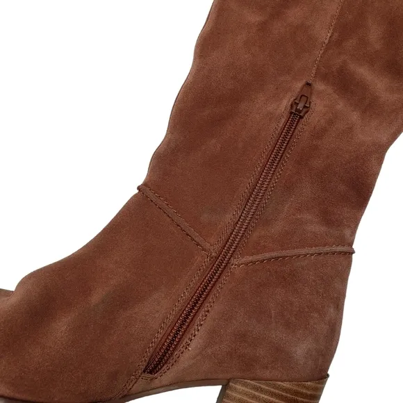 Seychelles | Cognac Brown Genuine Suede Sherpa Trim Heeled Boots Women's 6.5