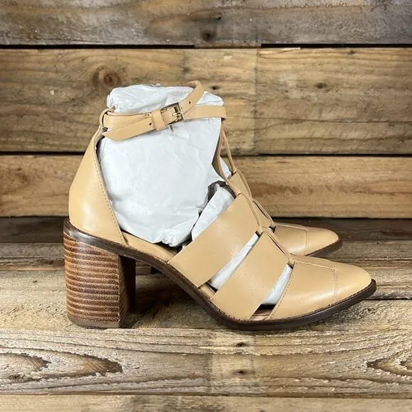 Seychelles Stay Ready Leather Heels - Vacchetta - 6 - New without box