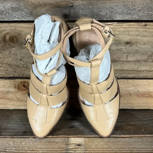 Seychelles Stay Ready Leather Heels - Vacchetta - 6 - New without box