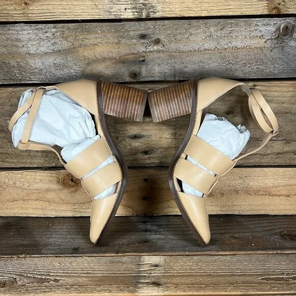 Seychelles Stay Ready Leather Heels - Vacchetta - 6 - New without box