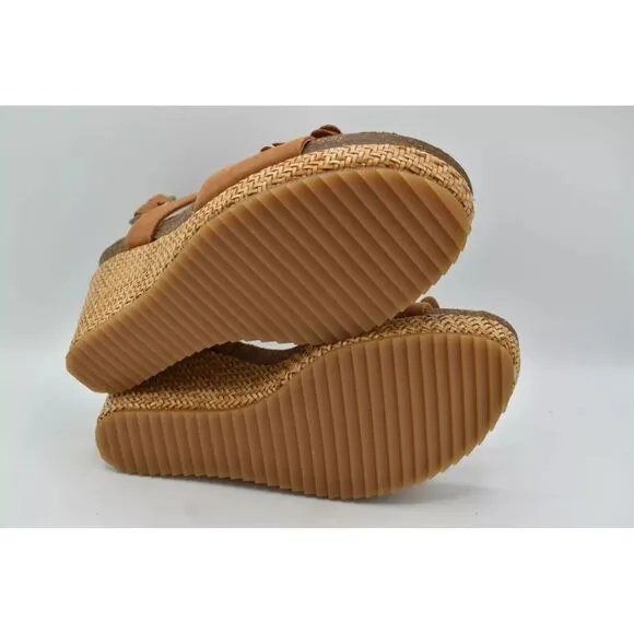 Söfft Women's Cali Hand-Cut Flower Blossom Comfort Wedge Sandals Size 10 Ginger