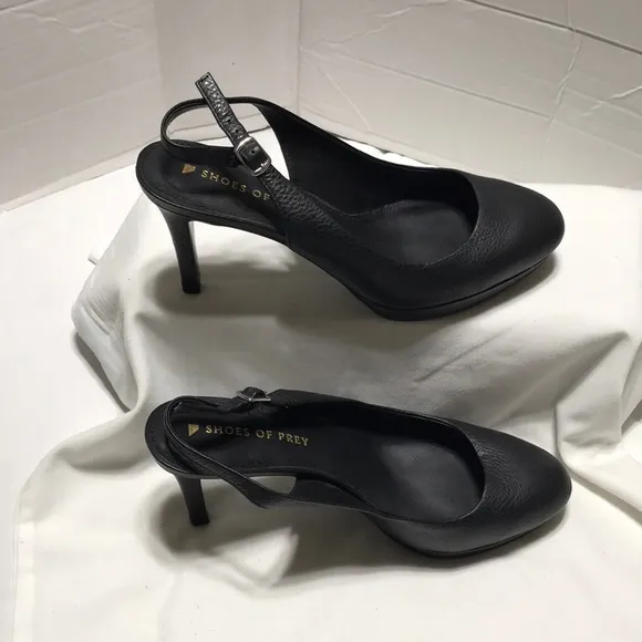 Shoes of Prey leather platform sling back heels. EUC