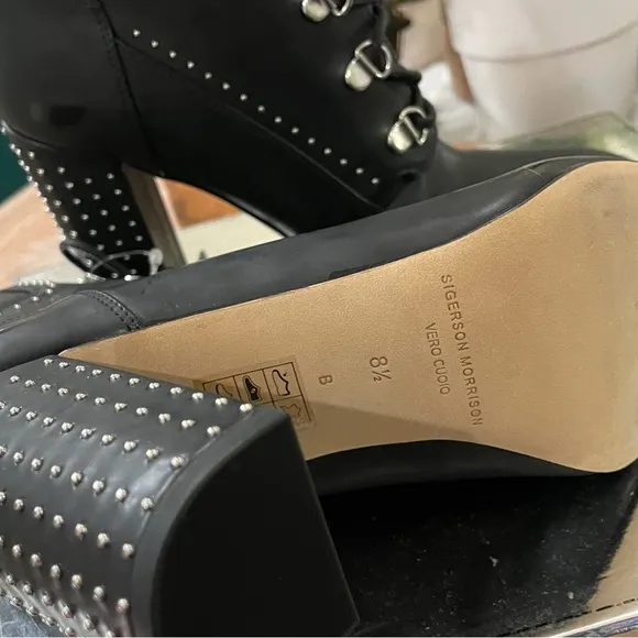 Sigerson Morrison studded block heel Boots
