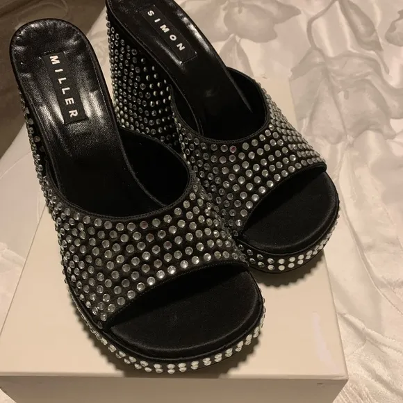 Simon Miller black crystal sandals