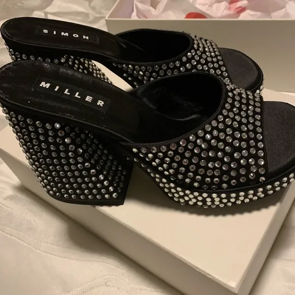 Simon Miller black crystal sandals
