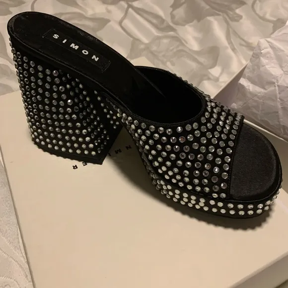 Simon Miller black crystal sandals