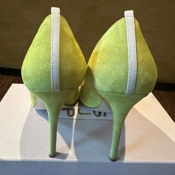 SJP by Sarah Jessica Parker Green Heels with Suede Material and Stiletto Design