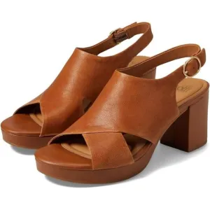 Sofft Liv SF0098700 Sandals Women's US 8 Luggage Tan Leather Block Heel KHD118