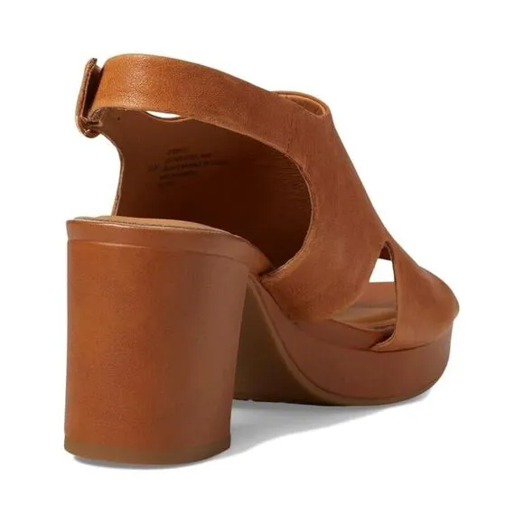 Sofft Liv SF0098700 Sandals Women's US 8 Luggage Tan Leather Block Heel KHD118