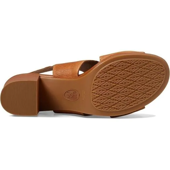 Sofft Liv SF0098700 Sandals Women's US 8 Luggage Tan Leather Block Heel KHD118