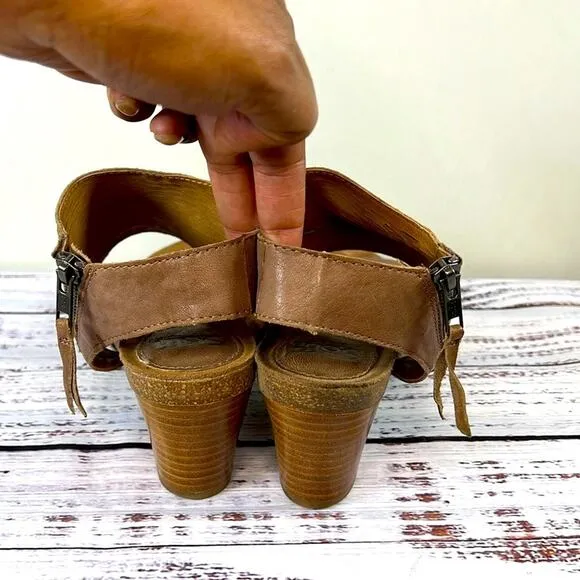 Sofft Milan Block Heeled Leather Sandals size 9.5