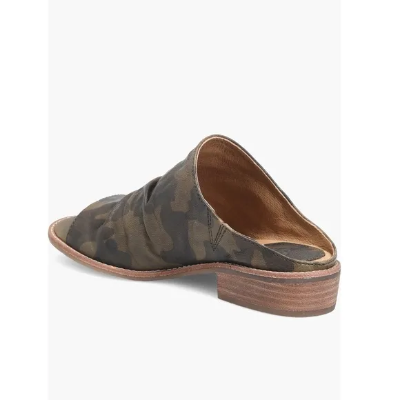 Sofft Neetta Platino Slide Sandals Olive Camo Leather Upper Women’s Size 7:5
