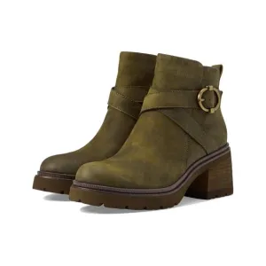 Sofft Womens Jenine Boots Size US 11 EU 43 Green Leather Block Heel Ankle NIB