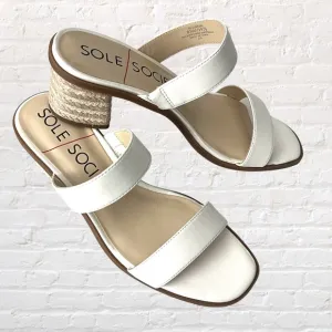 Sole Society “Lunespa” strappy 2.25” espadrille detail block heel sandals