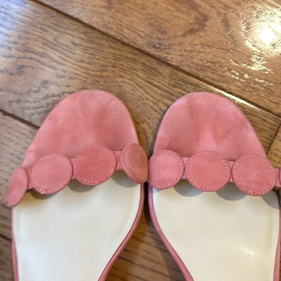 Sole Society Shea Pink Suede Circle Strap Block Heel Sandals