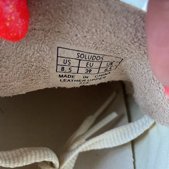 Soludos embroidered sneaker tennis shoe rainbow sun chill out tan blush 8.5