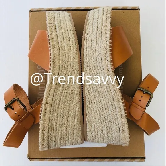 Soludos Leather Platform Sandal Strappy Ankle Buckle Heel Shoes Size 10 NWT