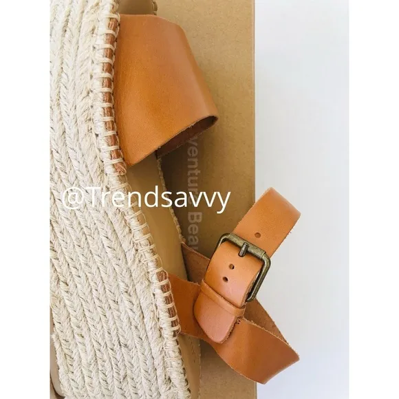 Soludos Leather Platform Sandal Strappy Ankle Buckle Heel Shoes Size 10 NWT
