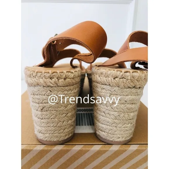 Soludos Leather Platform Sandal Strappy Ankle Buckle Heel Shoes Size 10 NWT