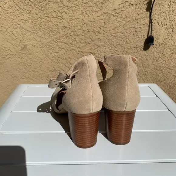 Soludos nude suede block heel sandals size 11