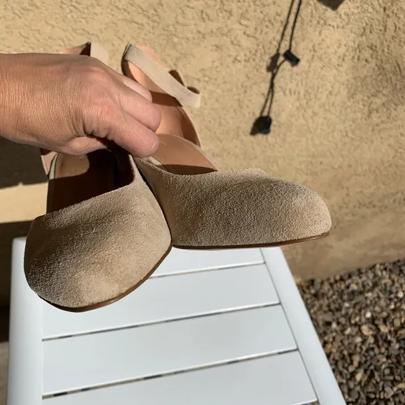 Soludos nude suede block heel sandals size 11