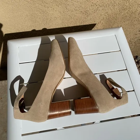 Soludos nude suede block heel sandals size 11