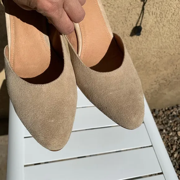 Soludos nude suede block heel sandals size 11