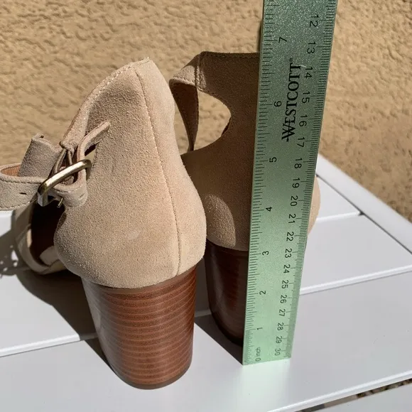 Soludos nude suede block heel sandals size 11