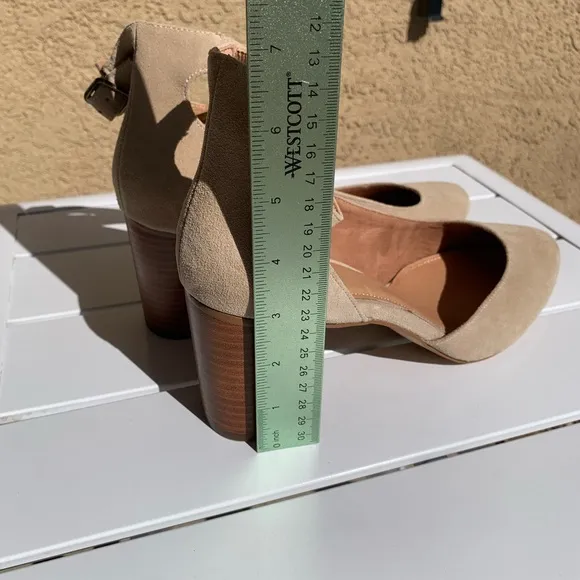 Soludos nude suede block heel sandals size 11