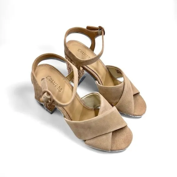 Soludos Olivia Suede Block Heel Sandals in Desert