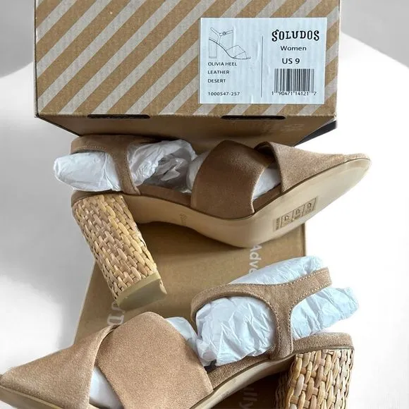 Soludos Olivia Suede Block Heel Sandals in Desert
