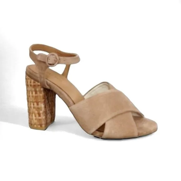Soludos Olivia Suede Block Heel Sandals in Desert