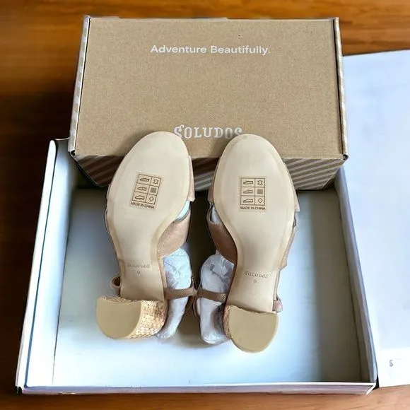 Soludos Olivia Suede Block Heel Sandals in Desert