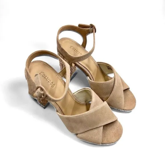 Soludos Olivia Suede Block Heel Sandals in Desert