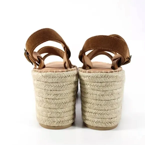 Soludos Platform Wedge Sandals Espadrilles Brown Suede NEW with box - “como”