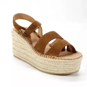 Soludos Platform Wedge Sandals Espadrilles Brown Suede NEW with box - “como”