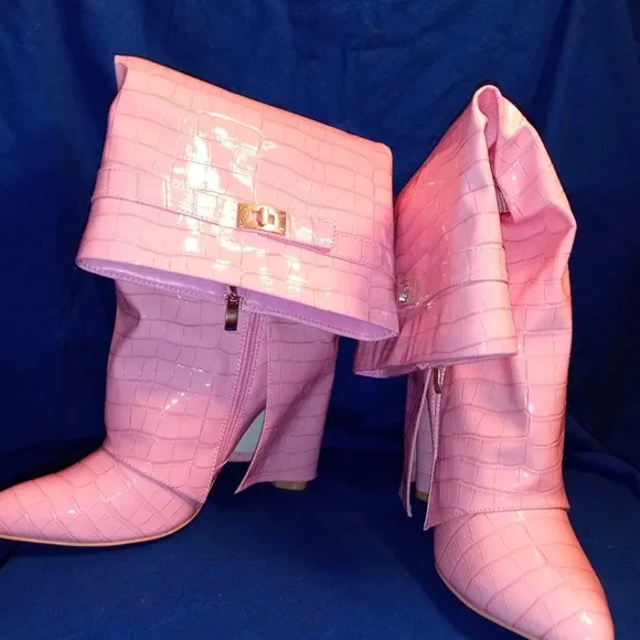 SOMETHING DIFFERENT Knee High Boots - Pink ( BRAND NEW !!! )