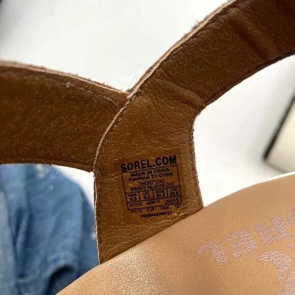 Sorel Brown Wedge Sandals