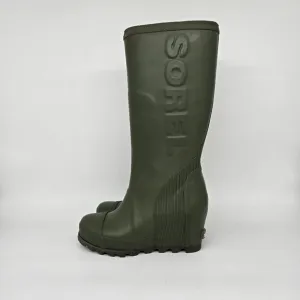 Sorel Joan of Arctic Wedge Moss Green Tall Women's Rain Boots Shoes Size 7