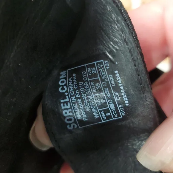 Sorel Joanie II Wedge BLACK Sandals Womens 8, LIKE NEW