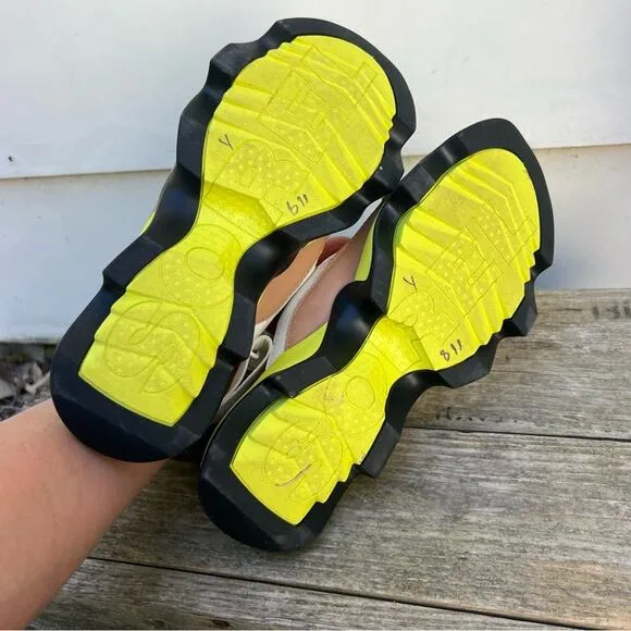 Sorel KINETIC IMPACT II SLING LOW SANDALS white neon highlighter yellow 9.5