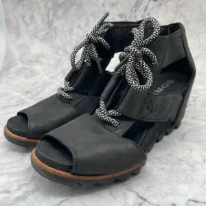 Sorel, Leather Wedge Bootie Sandals. Size 9. 3&quot; Heels. Excellent condition!