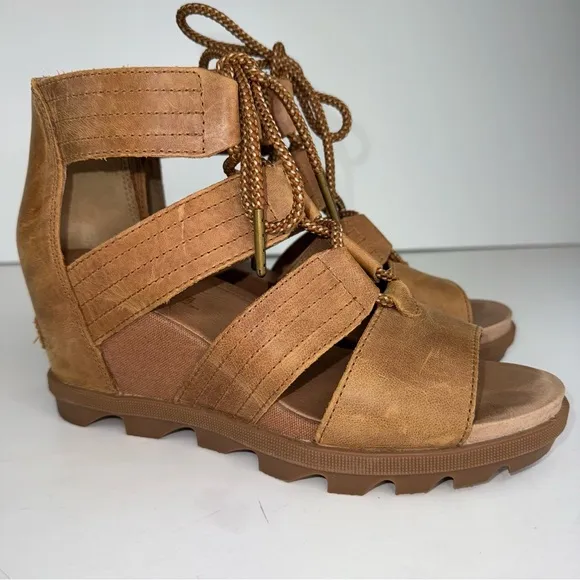 SOREL Women's Joanie II Lace Wedge Sandals Size 8.5